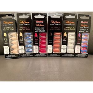 Sally Hansen 6 Sets of Almond Shaped Press On Nails New